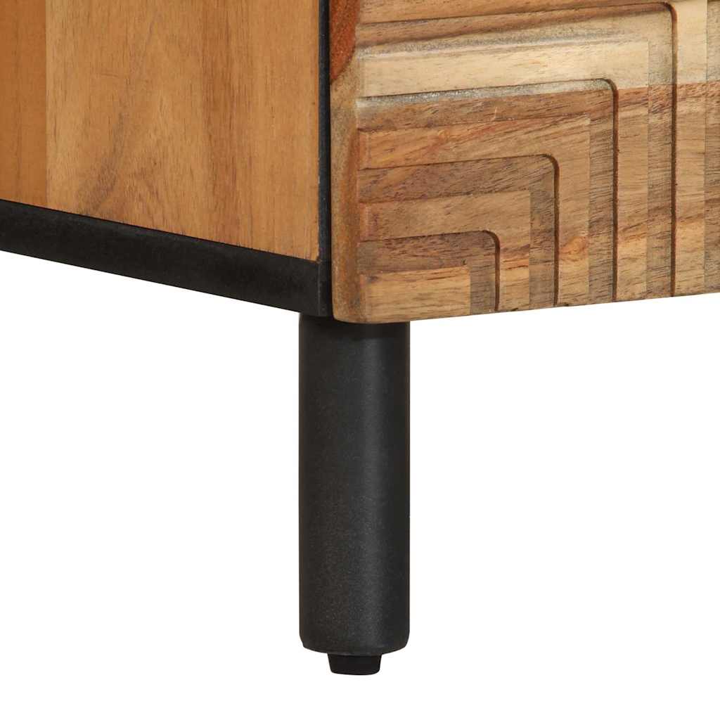 Comodini 2pz 40x33x46 cm in Legno Massello di Acacia - homemem39