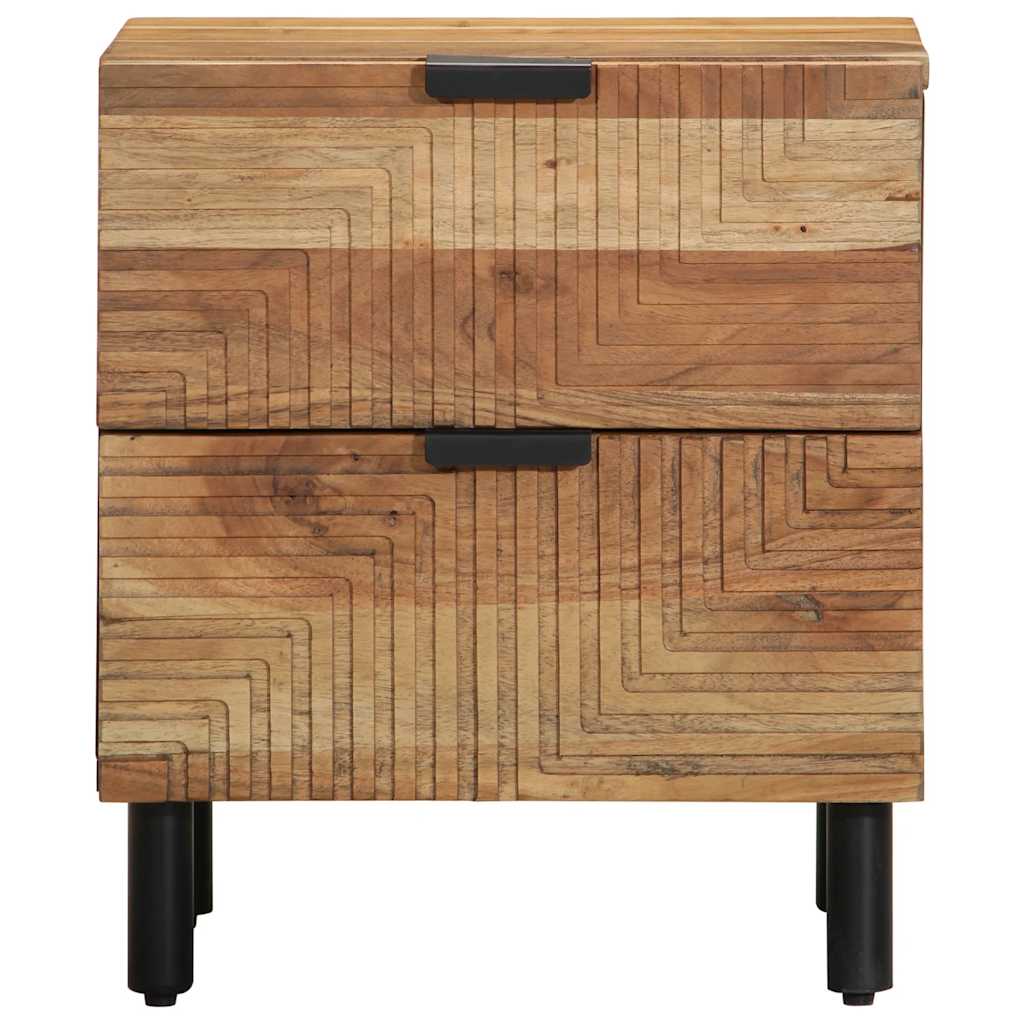 Comodino 40x33x46 cm in Legno Massello di Acacia