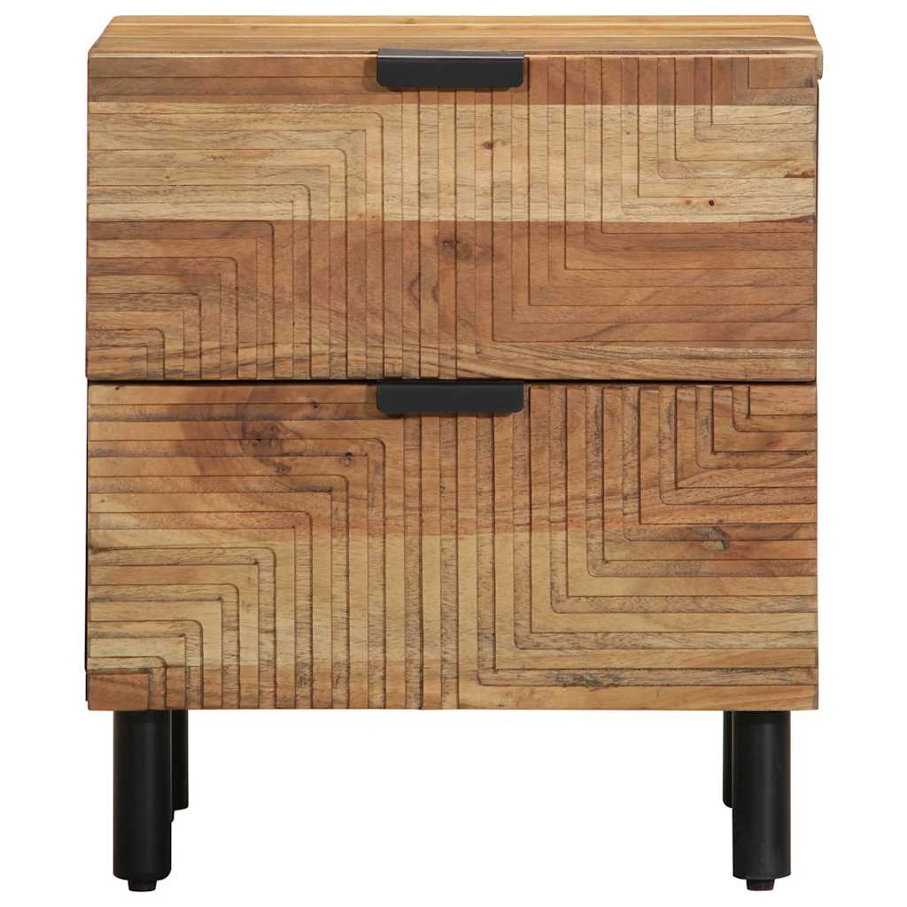 Comodino 40x33x46 cm in Legno Massello di Acacia - homemem39