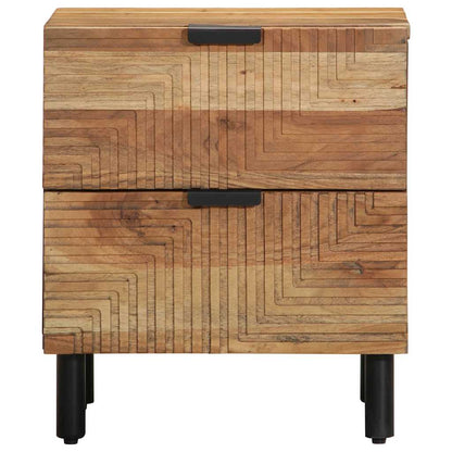 Comodino 40x33x46 cm in Legno Massello di Acacia - homemem39