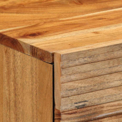 Armadio da Notte con cassetto Marrone legno massello di acacia