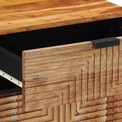 Armadio da Notte con cassetto Marrone legno massello di acacia