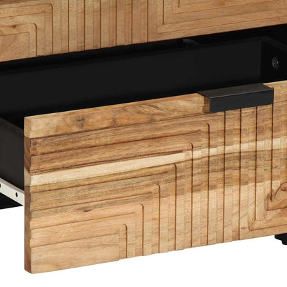 Armadio da Notte con cassetto Marrone legno massello di acacia
