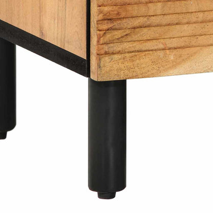 Armadio da Notte con cassetto Marrone legno massello di acacia