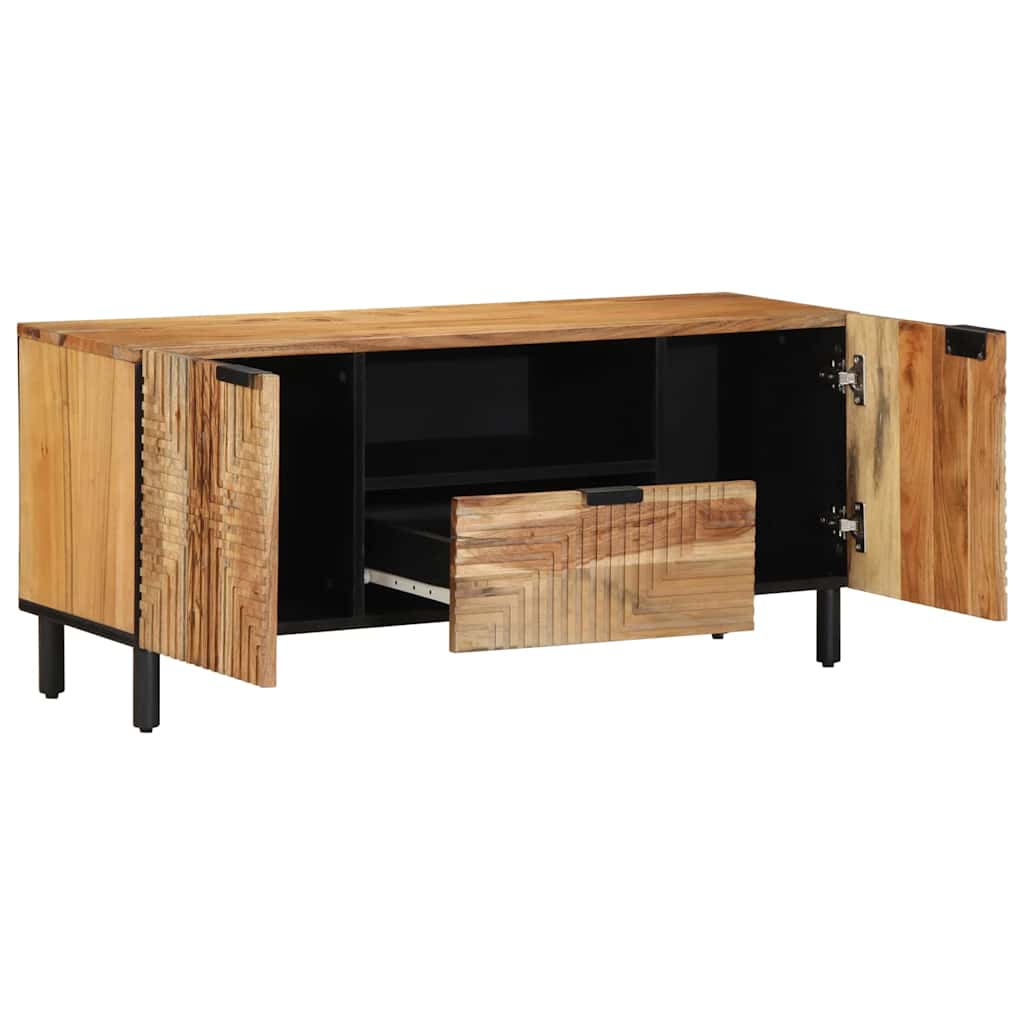 Mobile TV Marrone 105 x 33.5 x 46 cm Legno massello di acacia