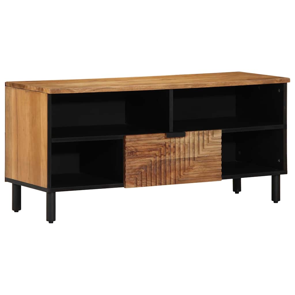 Mobile TV Marrone 100 x 33.5 x 46 cm Legno massello di acacia