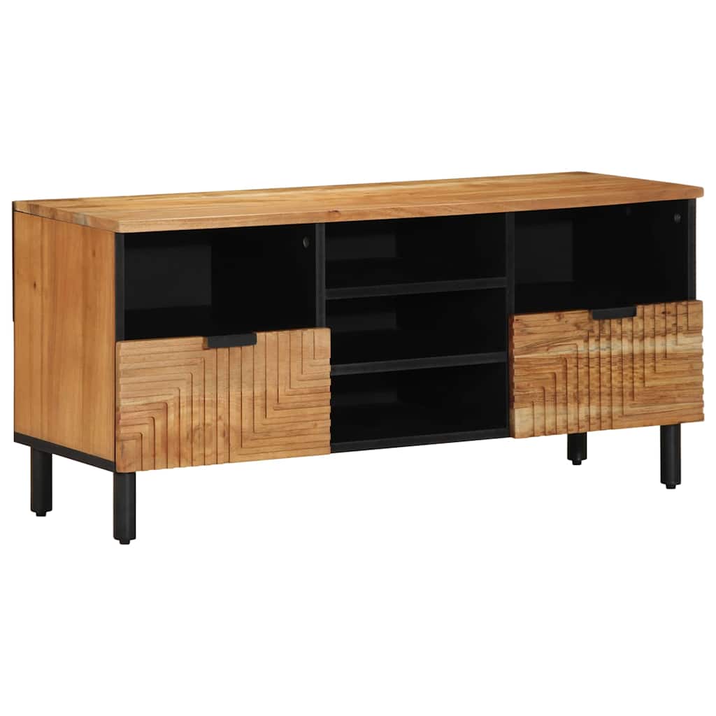 Mobile TV Marrone 100 x 33.5 x 46 cm Legno massello di acacia