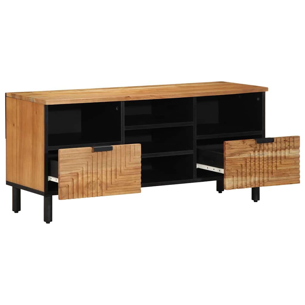 Mobile TV Marrone 100 x 33.5 x 46 cm Legno massello di acacia