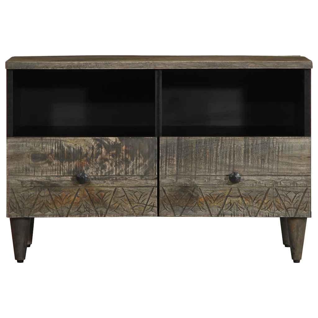 Mobile Porta TV Grigio Chiaro 70x33,5x46 cm in Legno Mango - homemem39