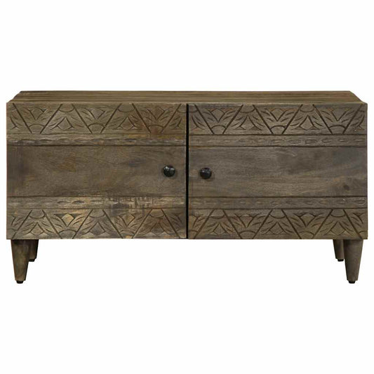 Tavolino da Salotto Grigio Chiaro 80x50x40 cm Legno di Mango | homemem39