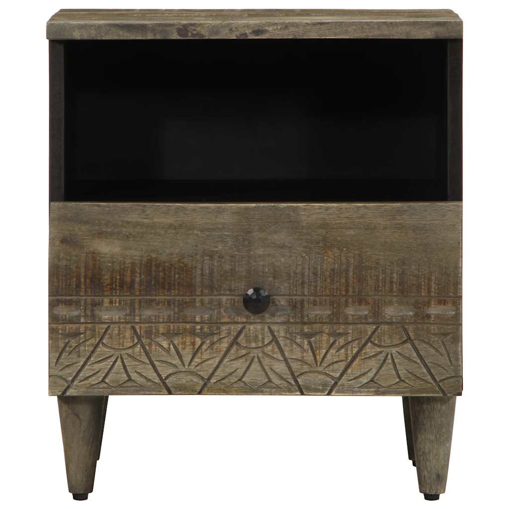 Comodini 2pz Grigio Chiaro 40x33x46 cm in Legno Massello Mango | homemem39