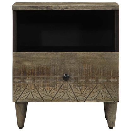 Comodini 2pz Grigio Chiaro 40x33x46 cm in Legno Massello Mango | homemem39