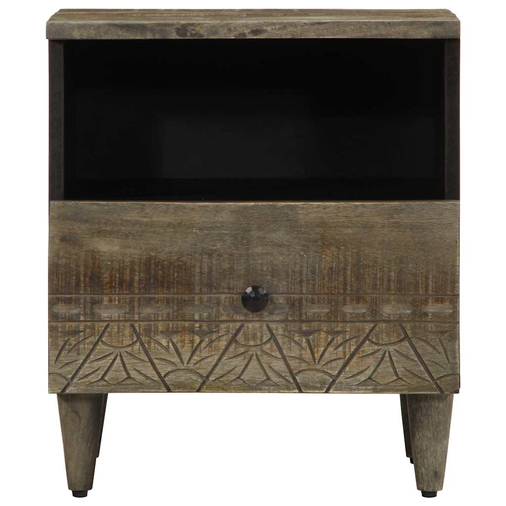 Comodini 2pz Grigio Chiaro 40x33x46 cm in Legno Massello Mango - homemem39