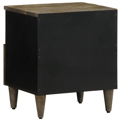 Comodini 2pz Grigio Chiaro 40x33x46 cm in Legno Massello Mango - homemem39