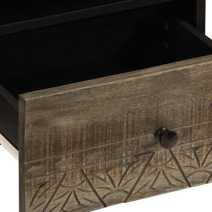 Comodini 2pz Grigio Chiaro 40x33x46 cm in Legno Massello Mango - homemem39