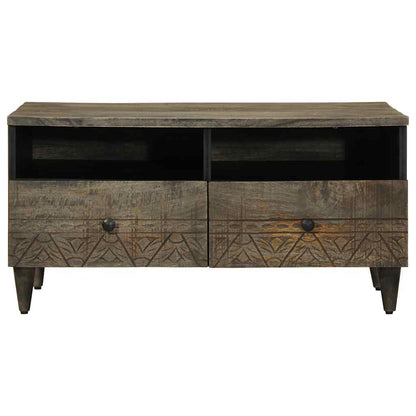 Tavolino Grigio Chiaro 80x54x40 cm in Legno Massello di Mango | homemem39