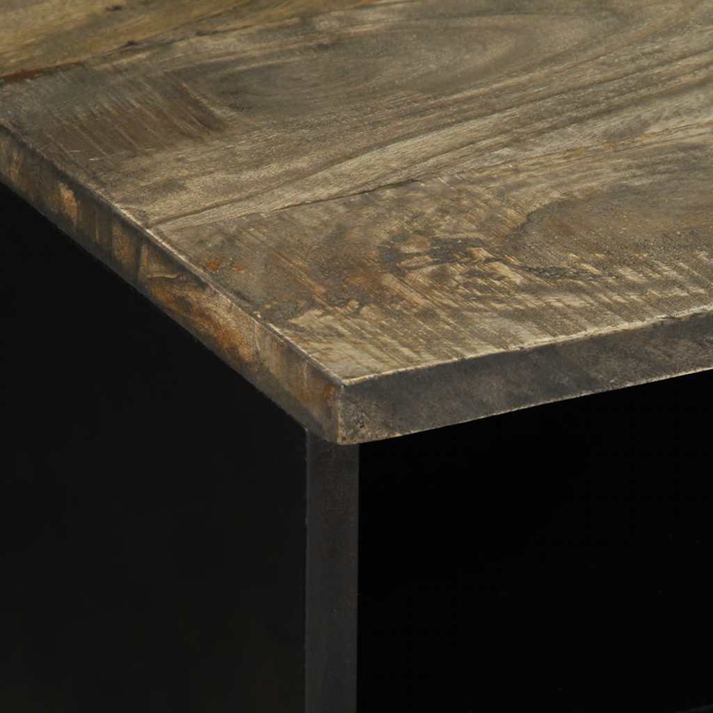 Tavolino Grigio Chiaro 80x54x40 cm in Legno Massello di Mango | homemem39