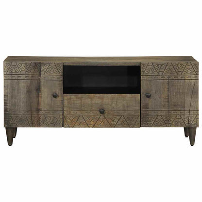 Mobile Porta TV Grigio Chiaro 105x33,5x46 cm in Legno Mango - homemem39
