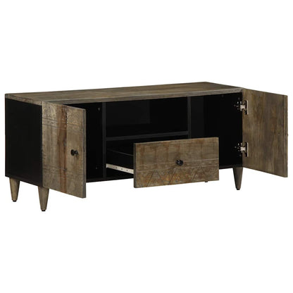 Mobile Porta TV Grigio Chiaro 105x33,5x46 cm in Legno Mango - homemem39