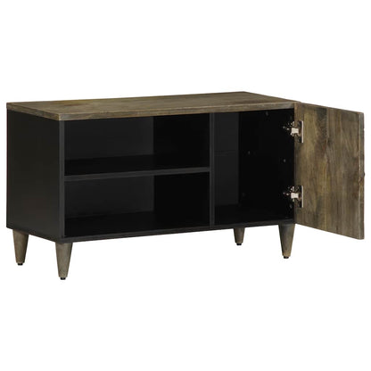 Mobile Porta TV Grigio Chiaro 80x31,5x46 cm in Legno Mango - homemem39