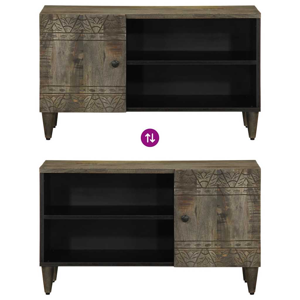 Mobile Porta TV Grigio Chiaro 80x31,5x46 cm in Legno Mango - homemem39