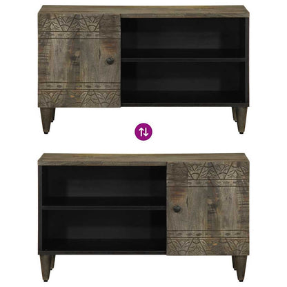 Mobile Porta TV Grigio Chiaro 80x31,5x46 cm in Legno Mango - homemem39