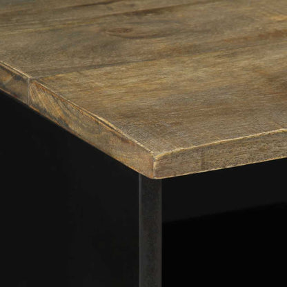 Mobile Porta TV Nero 80x33x46 cm in Legno Massello di Mango - homemem39