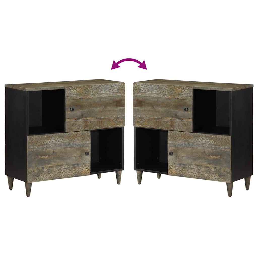 Credenza 80x33x75 cm in Legno Massello di Mango - homemem39