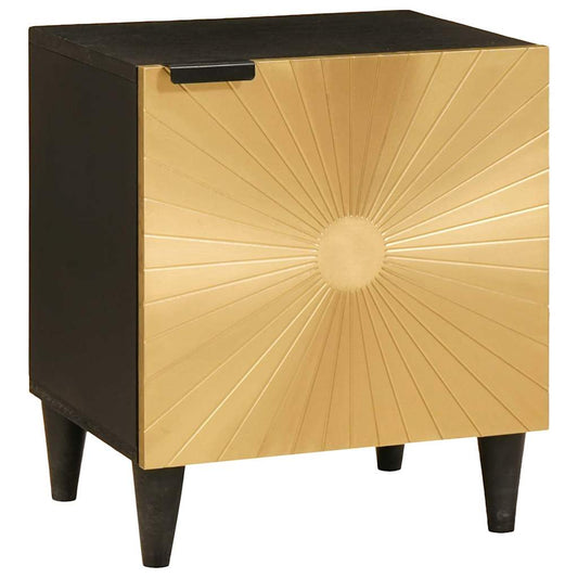 Comodino Nero e Oro 40 x 33.5 x 46 cm