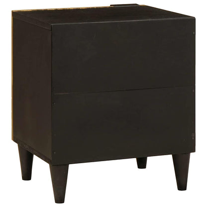 Comodino 2 pcs Nero e Oro 40 x 33.5 x 46 cm