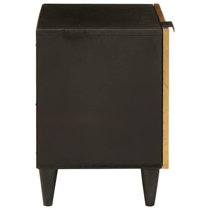 Comodino 2 pcs Nero e Oro 40 x 33.5 x 46 cm