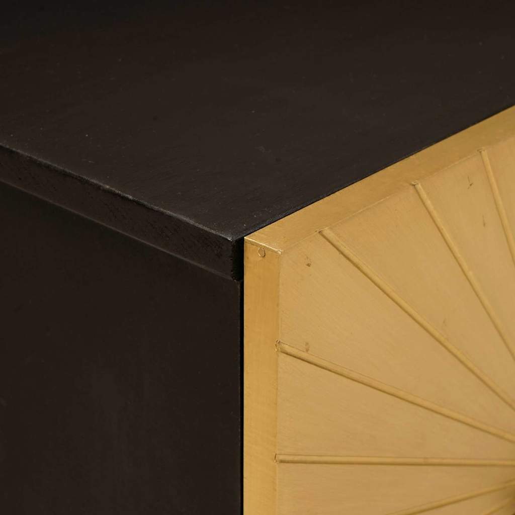 Comodino con cassetto 2 pcs Nero e Oro 40 x 33.5 x 46 cm