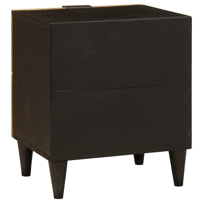 Comodino con cassetto 2 pcs Nero e Oro 40 x 33.5 x 46 cm