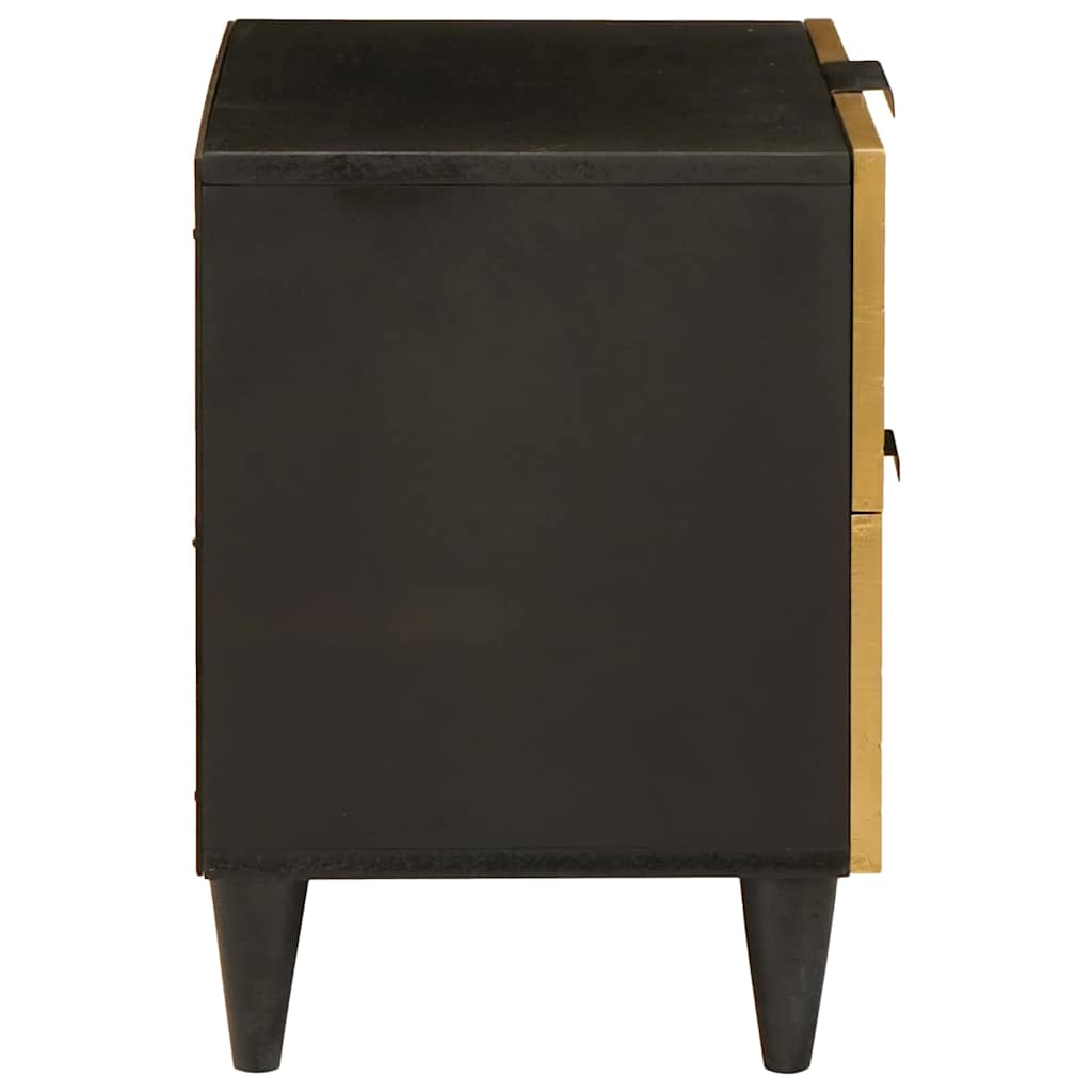Comodino con cassetto 2 pcs Nero e Oro 40 x 33.5 x 46 cm