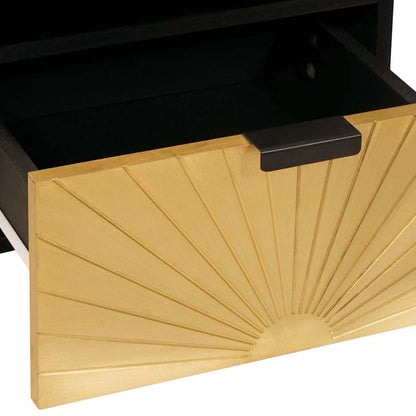 Comodino con cassetto 2 pcs Nero e Oro 40 x 33 x 46 cm