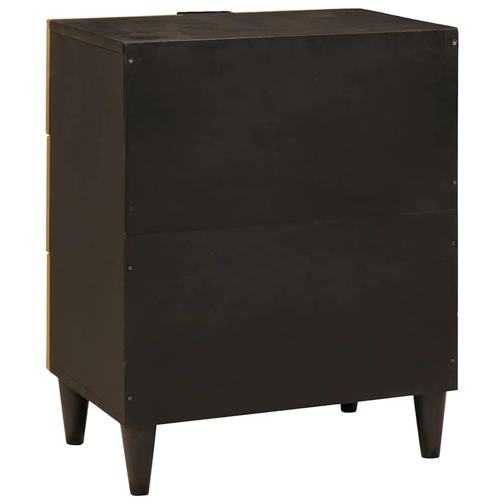Comodino con cassetto Nero e Oro 50 x 33 x 60 cm - homemem39
