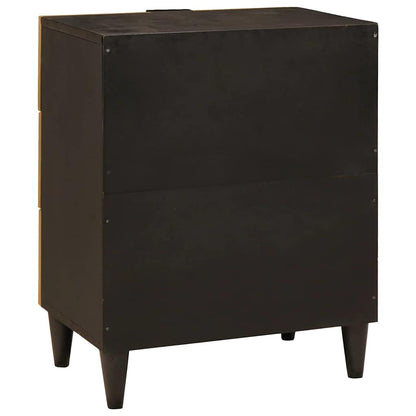 Comodino con cassetto Nero e Oro 50 x 33 x 60 cm - homemem39