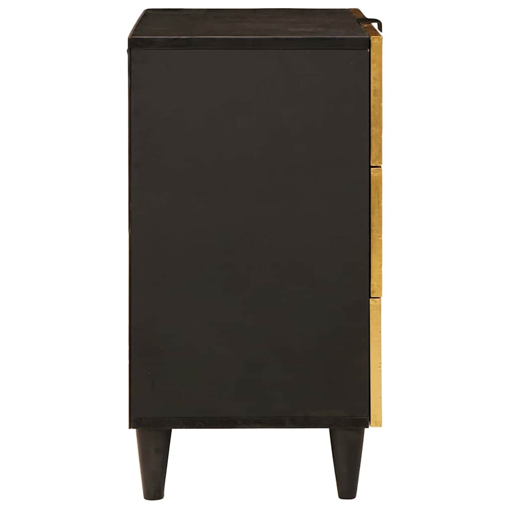 Comodino con cassetto Nero e Oro 50 x 33 x 60 cm
