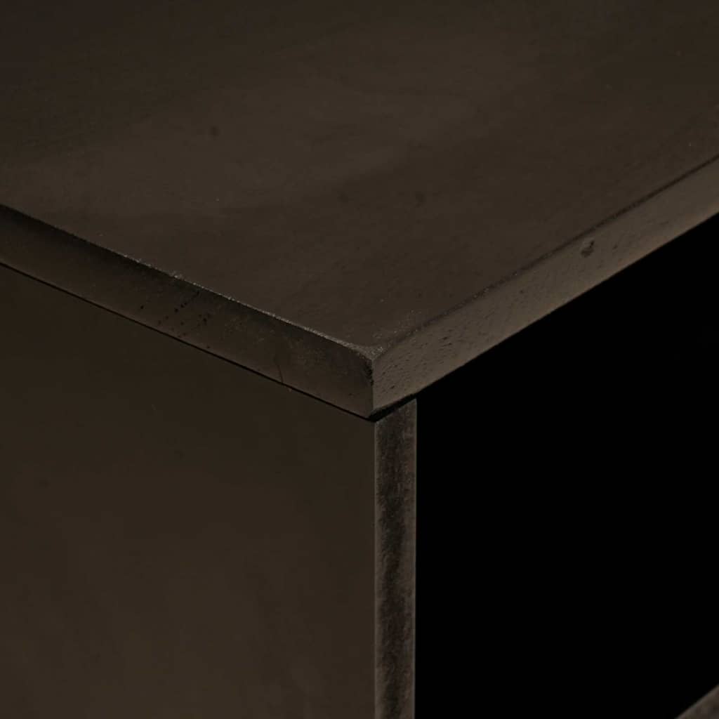 Mobile TV Nero e Oro 80 x 33 x 46 cm legno massello di mango