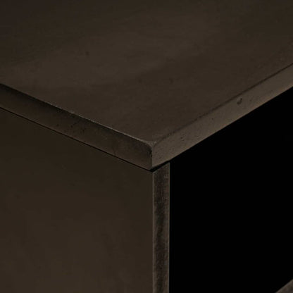 Mobile TV Nero e Oro 80 x 33 x 46 cm legno massello di mango