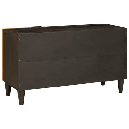 Mobile TV Nero e Oro 80 x 33 x 46 cm legno massello di mango