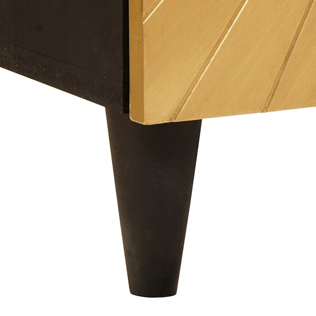 Mobile da Bagno con cassetto Nero e Oro 38 x 33 x 160 cm | homemem39