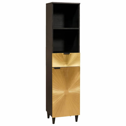 Mobile da Bagno con cassetto Nero e Oro 38 x 33 x 160 cm | homemem39