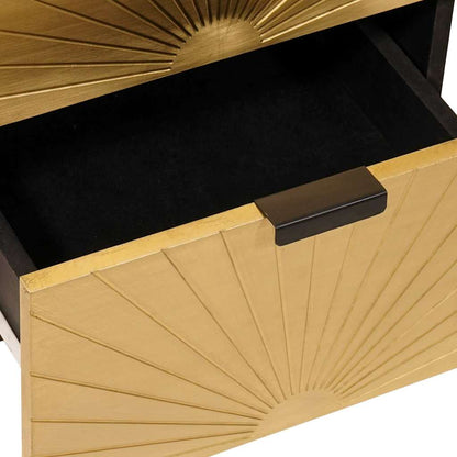 Credenza Nero e Oro 40 x 33 x 75 cm legno massello di mango