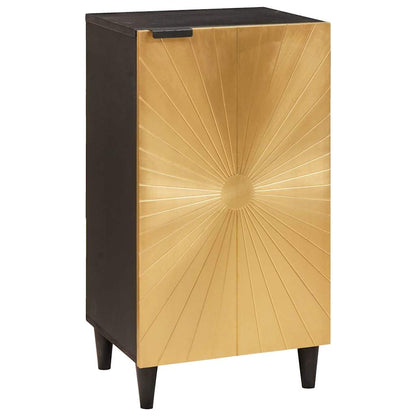 Credenza Nero e Oro 40 x 33 x 75 cm legno massello di mango