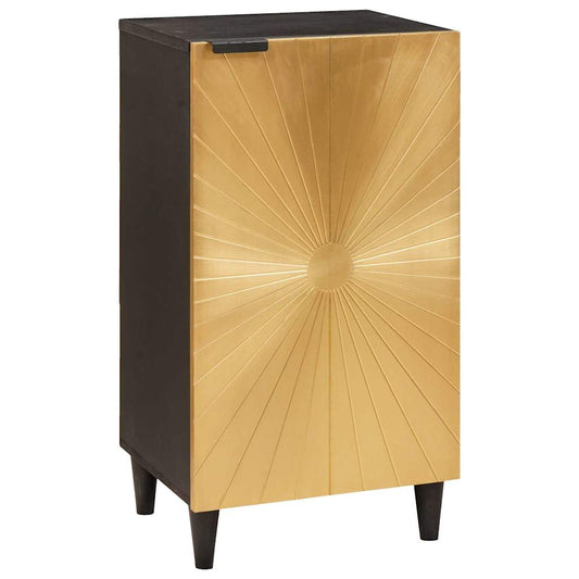 Credenza Nero e Oro 40 x 33 x 75 cm legno massello di mango