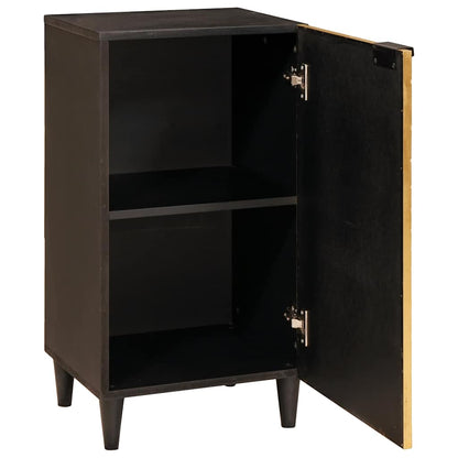 Credenza Nero e Oro 40 x 33 x 75 cm legno massello di mango