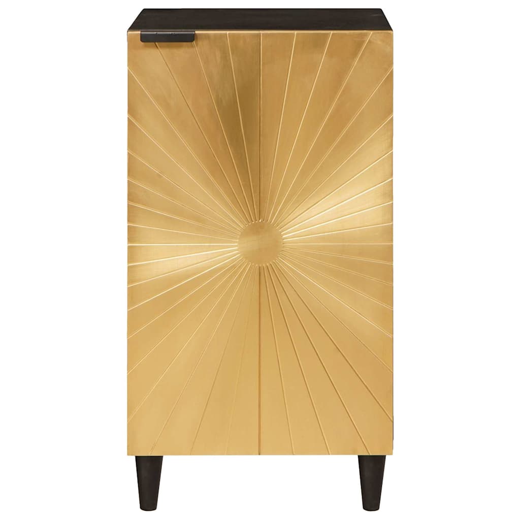 Credenza Nero e Oro 40 x 33 x 75 cm legno massello di mango