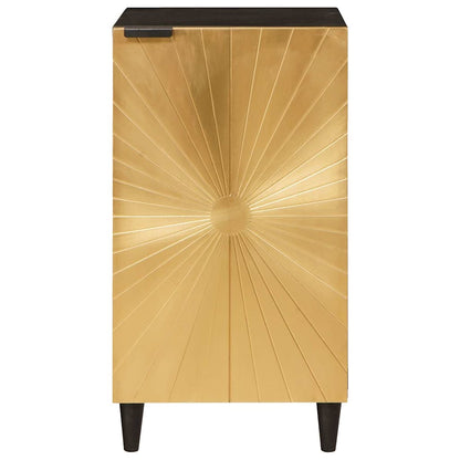 Credenza Nero e Oro 40 x 33 x 75 cm legno massello di mango
