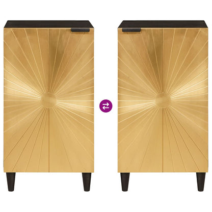 Credenza Nero e Oro 40 x 33 x 75 cm legno massello di mango